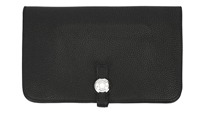 Hermes Dogon Wallet, &pound;820, Accessories, Black, Leather, Front view